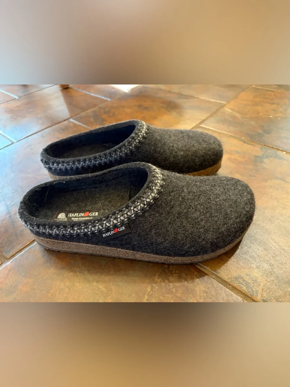 Unisex Haflinger Charcoal Gray Wool Slip-On Clogs